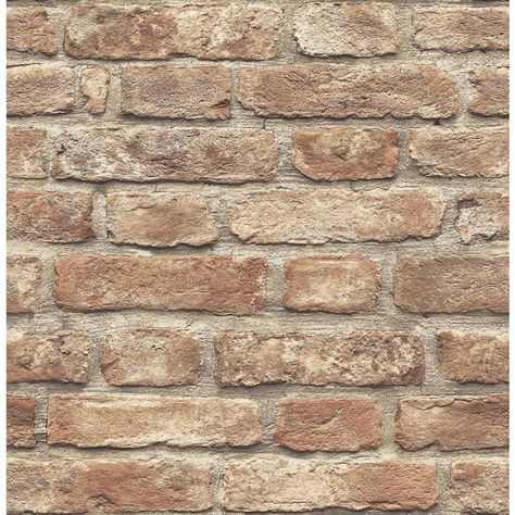 Brewster Urban Walls 56.4-sq ft Neutral Non-Woven Brick Unpasted Paste the Wall Wallpaper in the Wallpaper department at Lowes.com Red Brick Wallpaper, Brick Wall Wallpaper, Brewster Wallcovering, Scott Living, Faux Brick Walls, Brick Texture, Red Vinyl, Faux Brick, Old Bricks