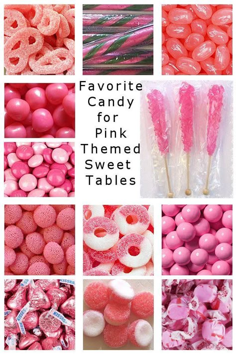 Most favorite candy for a pink themed candy buffet, candy table or sweet table. Tastemade Dessert, Pink Candy Buffet, Buffet Dessert, Pink Sweet 16, Girl Shower Themes, Idee Babyshower, Sweet Tables, Baby Shower Candy, Shower Desserts