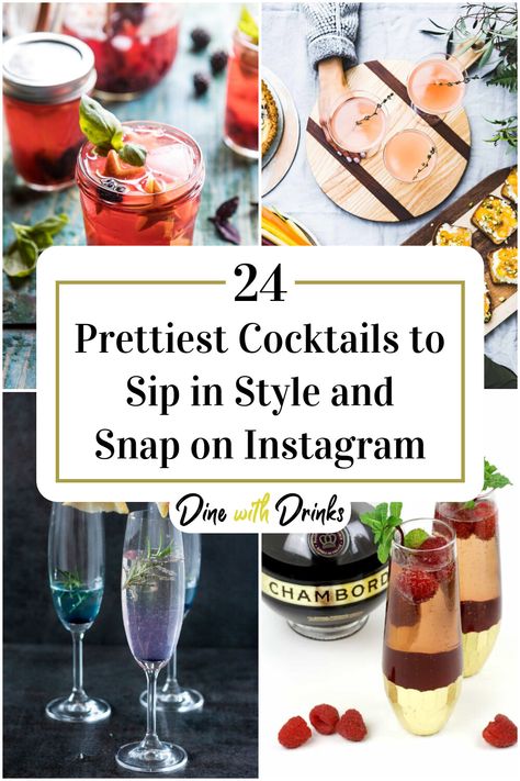 Collage of 4 prettiest cocktails. Best Drink Recipes, Instagram Cocktails, Beautiful Cocktails, Pretty Cocktail, Fancy Date, Fancy Date Night, Pretty Cocktails, Thirsty Thursday, Pretty Drinks