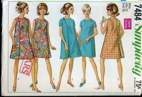 Wrap Around Dress Pattern, Wrap Dress Sewing Patterns, Hole Dress, Adult Dress, Simplicity Patterns Dresses, Simple Dress Pattern, Wrap Dress Pattern, 1960 Dress, Retro Sewing Patterns