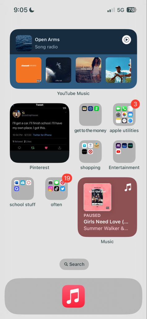 Iphone Layout Widget, Ios 8 Wallpaper, Iphone App Organization Layout, Apps Organization Iphone, Homescreen Layout Normal Apps, Iphone Ideas Organize Apps, Home Screen Layout Iphone Music, Ios Organization, Phone Widget