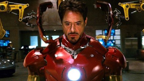 Iron Man never had a full script, they only had an outline when filming began — the final product was mostly made up of improvised moments from the cast. Iron Man Vs Captain America, Iron Man 1, Iron Men 1, Film Marvel, Iron Man 2008, Iron Man Movie, Robert Downey Jr., Dave Bautista, Iron Man Wallpaper