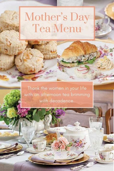 Mother's Day is quickly approaching! Thank the special women in your life with an afternoon tea brimming with decadence and delicacies.  Delight guests with a beautiful, floral-filled tablescape and plenty of mouthwatering bites, including Apricot–Sour Cream Scones, Pineapple-Basil Chicken Salad Croissants, and Lemon Tartlets. Find these recipes and more by clicking the link in our bio, or visit https://teatimemagazine.com/mothers-day-tribute-tea/. Spring Afternoon Tea, Mother’s Day High Tea Ideas, Chicken Salad Croissants, Pineapple Basil, Sour Cream Scones, Tea Time Magazine, Lemon Tartlets, Chicken Salad Croissant, Afternoon Tea At Home