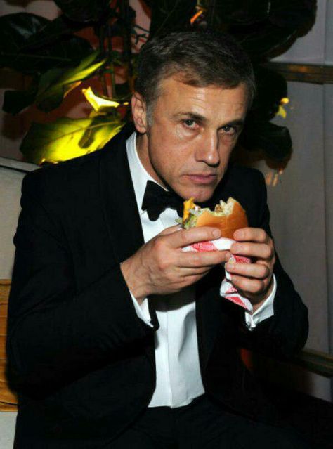 Christopher Waltz, Celebrities Eating, Hans Landa, Inglorious Basterds, Golden Globes Party, Golden Globes After Party, Inglourious Basterds, Christoph Waltz, Septième Art