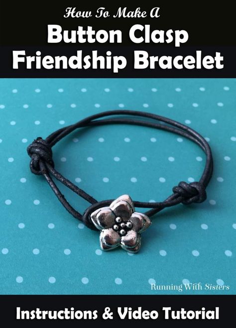 Friendship Bracelets Easy, Diy Leather Bracelet, Leather Cord Bracelets, Button Bracelet, Cord Jewelry, Friendship Bracelets Diy, Bronze Pendant, Jewelry Making Tutorials, Cord Bracelets