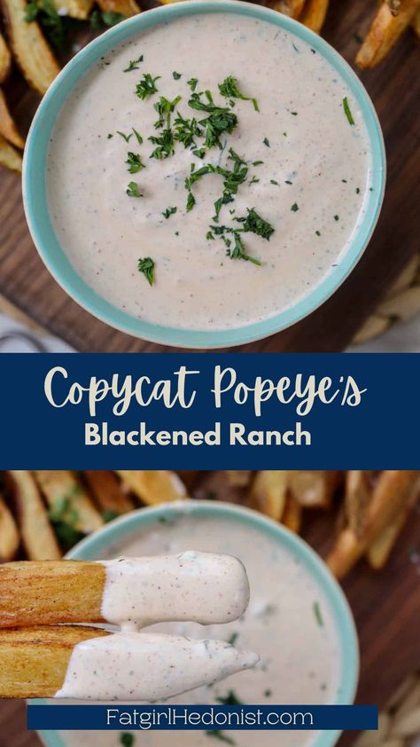 Copycat Bww Ranch, Blackened Ranch Popeyes Recipe, Popeyes Copycat Blackened Tenders, Popeyes Blackened Ranch Recipe, Popeyes Copycat Recipes, Blackened Ranch Recipe, Blackened Ranch, Wendy’s Ghost Pepper Ranch Sauce Recipe, Blackened Shrimp Poboy Sandwich