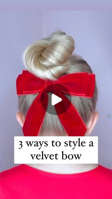 Audrey McClelland on Instagram: "3 WAYS TO STYLE A VELVET BOW FOR THE HOLIDAYS 🎀 
.
Drop a comment if I can share where to find the perfect velvet bows for the holiday. I found a great deal where you can get 6 of them for $9!
.
#hairdo #braidideas #braidinspo #braidinspiration #braid #simplehairstyles #simplehair #simplehairstyle #easyhairstyles #easyhairstyle #easyhairstylesforgirls #cutehairstyles #cutehair #hairvideo #hairideas #hairinspo #hairinspiration #hairvideos #hairidea #schoolhairstyles #schoolhair #hairstyles #hair #hairstyle #hairtutorial #hairtutorials #updohairstyles #updo #holidayhair" Hair Up With Bow, Fun Hair Styles, Hair Styles For Long Hair, Styles For Long Hair, Braid Inspiration, Velvet Bows, Rose Marie, Fun Hair, Holiday Hairstyles