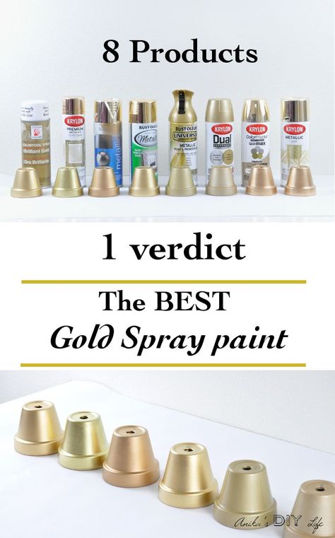 She tested 8 brands of gold spray paint! This is the most comprehensive review of the best gold spray paint out there! Best Gold Spray Paint, Astuces Diy, Gold Spray Paint, Spray Paints, Gold Spray, Painting Tips, Spray Painting, Gold Paint, Modern Art Abstract