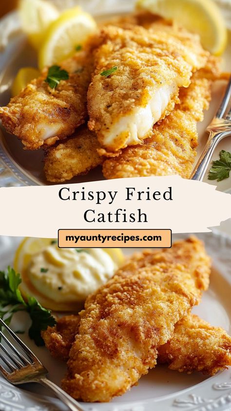 Elevate your fall dinner ideas with this Crispy Fried Catfish Recipe. Simple yet flavorful, this dish offers the perfect balance of crunch and tenderness. Serve with tartar sauce and a side of hush puppies for an authentic, comforting meal. Crispy Fried Catfish, Fried Catfish Recipe, Catfish Dinner, Catfish Recipe, Fall Dinner Ideas, Southern Fried Catfish, Catfish Recipes, Fried Catfish, Fried Fish Recipes