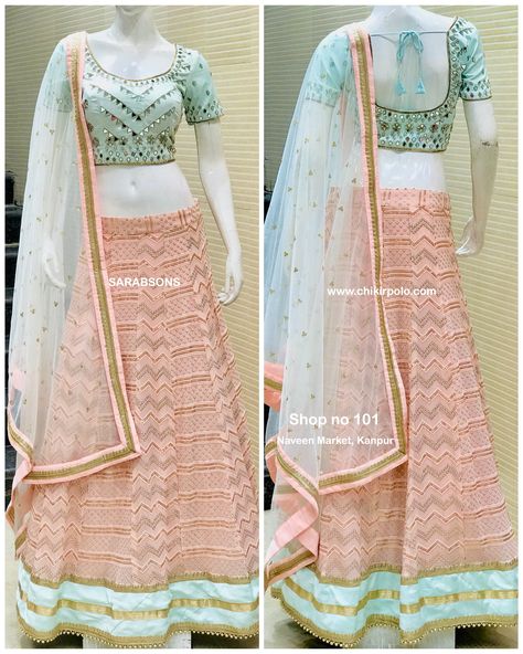 SARABSONS Shop no 101, Naveen Market, Kanpur Chikankari Crop Top Lehenga in Georgette with Mirror Work Blouse Buy online or in store Buy online at www.chikirpolo.com Or order on call/whatsapp +91-9580799019 #chikirpolo #sarabsons #croptop #croptops #croptopdress #lehenga #lehengacholi #croptop #croptoplehenga #croptopskirt #croptopandskirt #chaniyacholi #weddinglehenga #partywearlehenga #partywearlehengas #mirrorwork #mirrorworksuit #chikankarilehenga #chikanlehenga #chikankaricroptop #chika Chikankari Crop Top, Top Lehenga, Chikankari Lehenga, Drape Sarees, Lehenga Crop Top, Lehenga Pattern, Crop Top Lehenga, Mirror Work Blouse, Crop Top Dress