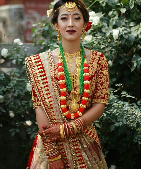 #nepali #wedding #tradition #nepal #marriage #bride #makeup #simple #saree #dress Nepali Bride Wedding Nepal, Nepali Wedding Dress, Nepali Dress, Nepali Bride, Lehenga Simple, Nepali Wedding, Nepali Jewelry, Nepal Culture, Marriage Dress