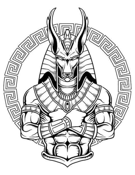 Black Egyptian Tattoo, Egyptian King Tattoo, Egyptian Tattoo Stencil, Anubis Tattoo Sketch, Stencil Pictures, Egyptian Symbol Tattoo, Anubis Drawing, Jack Tattoo, Baby Tattoo Designs