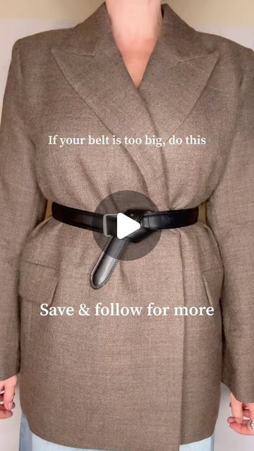 Olesya Schuler | Personal Stylist on Instagram: "Belt hack we all needed 🕺🏻

#stylehacks #stylehack #stylinghacks #stylingtips #stylingtipps #styleinspo #belthack #stilberatung" How To Tie A Belt On A Coat, How To Wear Belt Without Belt Loop, Belt Too Long, Belt Too Big Hack, Belt Hacks, Too Long Belt Hack, Scarf Tips, Diy Fashion Videos, Outfit Hacks