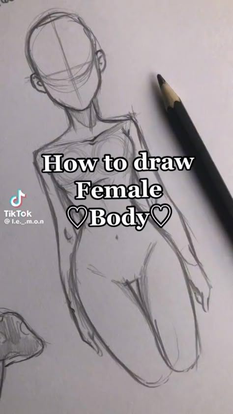 how to draw female body tut tutorial Sketches Tutorial Bodies, How To Draw Body Beginner, Easy Female Drawing, How To Draw A Body Sketch, Realistic Body Tutorial, Make Anatomy Drawing, Drawing Female Body Tutorial, How To Draw Full Body Girl, How To Draw A Body Base