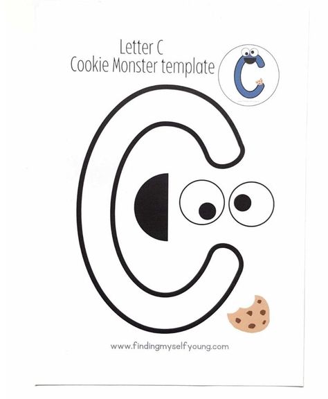 C Is For Cookie Monster, Cookie Monster Template, Letter C Craft, Monster Template, C Craft, Letter C Crafts, Letter E Craft, C Is For Cookie, Letter D Crafts