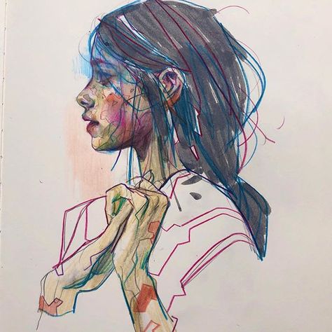 Eliza Ivanova, Sketchbook Inspo, Arte Sketchbook, Sketchbook Inspiration, Abstract Portrait, Color Pencil Art, Sketchbook Ideas, Color Pencil, Art Plastique