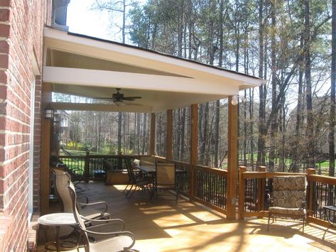 Porch Shades, Deck Shade, Covered Deck, Deck With Pergola, Backyard Porch, Patio Roof, Exterior Remodel, Wood Patio, Diy Deck