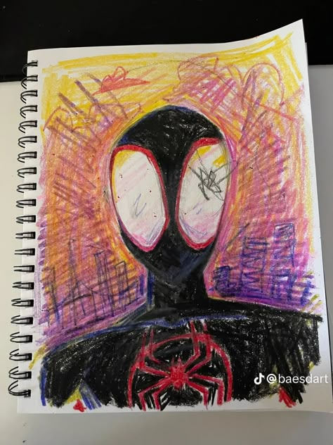 Miles Morales, A Drawing, An Artist, Spiderman, Notebook, Red, Black