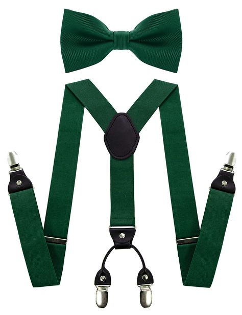 Emerald And Purple Wedding, Green Suspenders, Package Bows, Suspenders For Boys, Black Suspenders, Silk Bow Ties, Silk Bow, Bow Tie Set, Tie Set