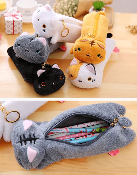 Cat Themed Accessories, Cat Pencil Case, Cool Pencil Cases, Kawaii Bags, Cute Pencil Case, Cat Themed Gifts, Cat Themed, Themed Gifts, Cute Clay