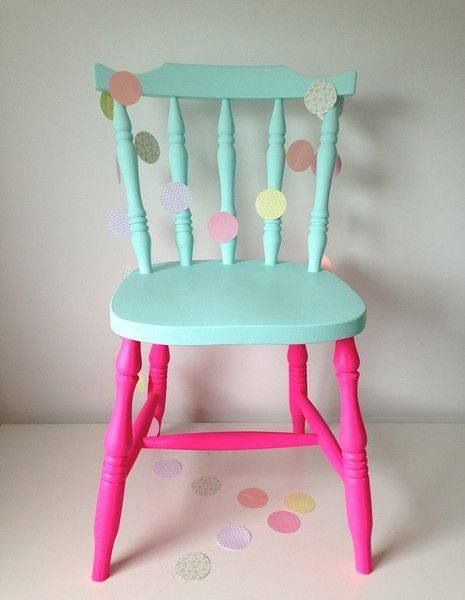 Painting Old Furniture, Painted Furniture Colors, Painted Chairs, Furniture Renovation, Childrens Furniture, Wooden Chair, Upcycled Furniture, Kids Furniture, Furniture Makeover