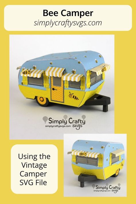 Miniature Camper Diy, Pop Up Camper Svg Free, Plastic Canvas Camper Pattern, Camper Svg, Free Camper Svg Files For Cricut, Paper Toy Car, Mothers Day Crafts Preschool, Paper Car, Bee Boxes