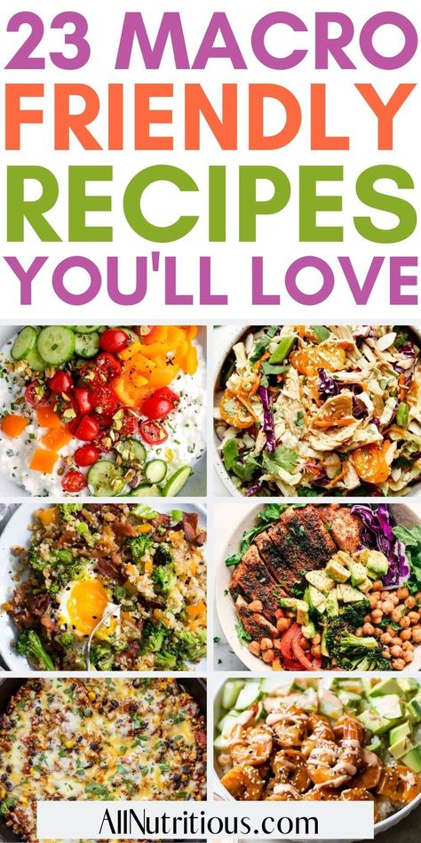 Healthy Macro Meals Clean Eating, Macro Diet Recipes, Dietician Approved Meals, Healthy Dinner Recipes With Nutrition Facts, Balance Macro Meals, Marco Friendly Dinner Recipes, Rp Diet Recipes Meal Planning, Quick Macro Friendly Meals, Macros Recipes Meal Planning