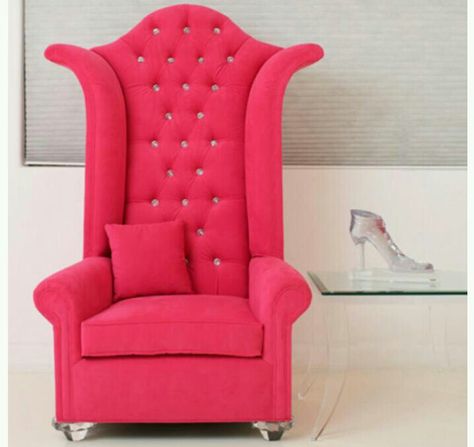 Pink high back chair Swing Chair Bedroom, Modern Lounge Chair Design, Princess Chair, Fancy Living Rooms, Latest Sofa, Gold Room, Latest Sofa Designs, King Furniture, Luxury Sofa Design