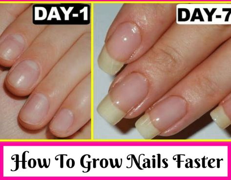 Make Nails Grow, Nail Growth Faster, Almond Blue Nails, Grow Long Nails, White Toes Nail, Jumper Nails, Nail Growth Tips, Grow Nails Faster, Flame Nails