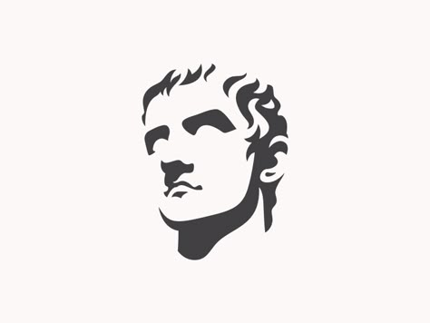 Roman Emperors pt 1 | Caligula typography monogram logo illustration icon graphic design flat design clean branding brand identity art Statue Illustration Graphic Design, Roman Logo Design, Roman Graphic Design, Face Icon Logo, Portrait Graphic Design, Portrait Logo Design, Face Logo Design, Typography Monogram, Artist Logo Design