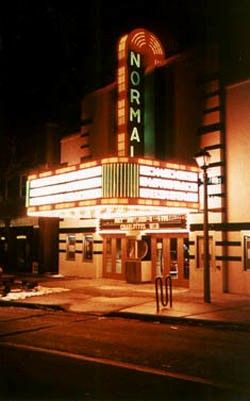 "Normal Theater in Normal, Illinois" (Route 66). Bloomington Normal Illinois, Normal Illinois, Bloomington Illinois, Route 66 Road Trip, College Days, Christmas Punch, Central Illinois, Movie Theaters, Chicago Travel