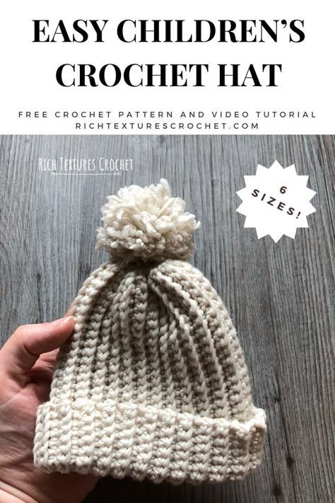 Children’s Crochet Hat Patterns, Toddler Crochet Hat Pattern Free, Crochet Childrens Hats Free Patterns, Crochet Toddler Hat Free Pattern, Crochet Hat Toddler, Easy Crochet Baby Hat, Crochet Toddler Hat, Childrens Crochet Hats, Crochet Baby Hats Free Pattern