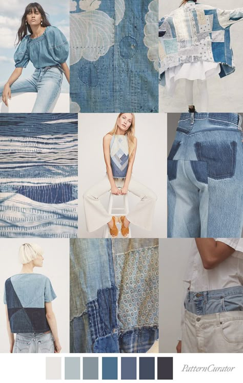 Pattern Curator, Mood Board Fashion Inspiration, Fashion Trending Moodboard, Fashion Trend Pattern, Fashion Trend Board, Moodboard Fashion, Sustainable Denim, Fashion Trend Forecast, Trend Board