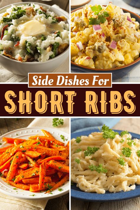 Braised Short Ribs Side Dishes, Short Rib Dinner Party, Beef Short Ribs Side Dish, Sides For Korean Short Ribs, Short Ribs Dinner Ideas, What To Serve With Short Ribs, Sides With Short Ribs, Spare Ribs Side Dishes, Side Dishes For Short Ribs