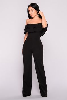 Black Jumpsuit Outfit, Black Jumpsuits, Fashion Nova Jumpsuit, Stylish Jumpsuit, Ruffle Jumpsuit, Fashion Nova Outfits, Jumpsuit Elegant, Jumpsuit Outfit, Mode Casual