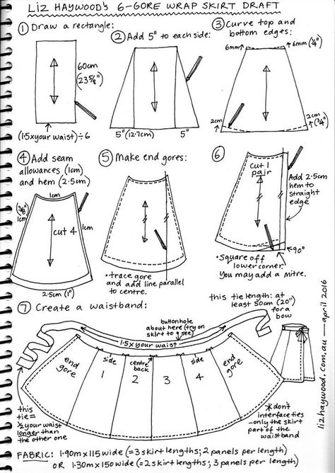 Free wrap skirt pattern summary                                                                                                                                                      More Free Wrap Skirt Pattern, African Dress Patterns, Kain Lilit, Tips Menjahit, Wrap Skirt Pattern, Projek Menjahit, Diy Sy, Skirt Diy, Costura Fashion