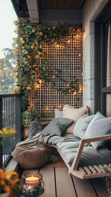 Gray Balcony Ideas, Cozy Balcony Decor, Balcony Seating Ideas, Cozy Balcony Ideas, Patio Vibes, Balcony Seating, Cozy Balcony, Rental Friendly, Balkon Decor