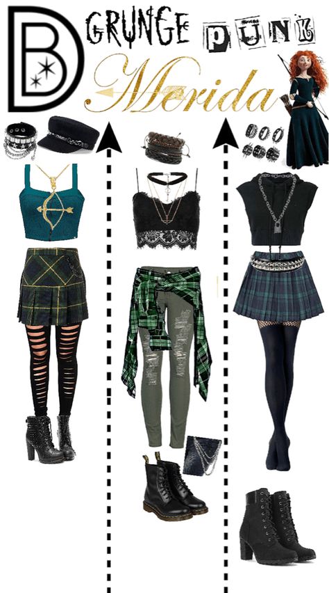 Merida Disneybound, Descendants Auradon, Merida Outfit, Punk Disney Princess, Brave Disney, Disneybound Ideas, Disney Princess Outfits, Punk Disney, Merida Brave