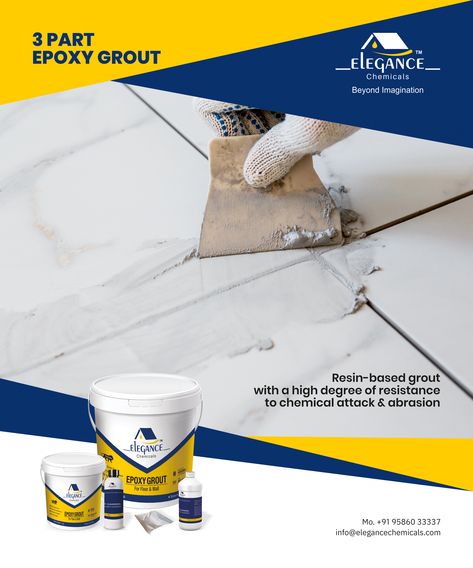 Resin-based grout with a high degree of resistance to chemical attack & abrasion. #elegancechemical #latex #adhesive #tileadhesive #chemicalindustry #chemicalproduct #chemical #epoxygrout #ceramicworld #epoxy #grout #tilegrout #epoxyfloors #epoxywalls #house #architecture #building #buildingmaterial #homerenovation #interiordesign Bedroom Wooden Floor, Epoxy Grout, Chemical Industry, Tile Grout, House Architecture, Adhesive Tiles, Wooden Floor, Grout, Wooden Flooring