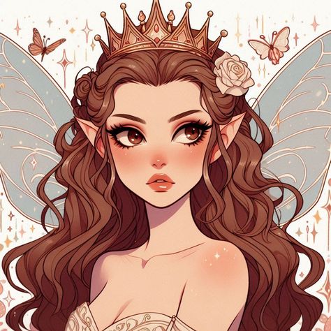 Elf Crown Drawing, Elf Crown, Crown Drawing, Face Profile, Fairy Images, Gamer Pics, Girl Pfp, Fairy Aesthetic, Cute Profile Pictures