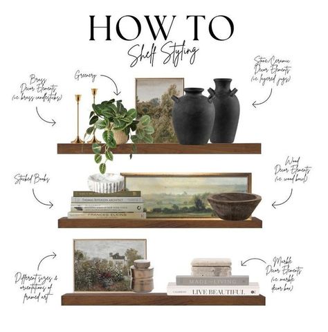 Shelf Styling Living Room, Fall Dining Room Table, Home Gel Nails, Farm Hacks, Fall Dining Room, Floating Shelves Living Room, Kitchen Shelf Decor, Home Drawing, Shelf Decor Living Room