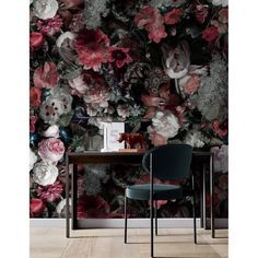 Wallpaper Guest Room, Cb2 Bathroom, Victorian Wallpaper Vintage, Guest Room Idea, Peel And Stick Wallpaper Dark, Floral Mood Board, Room Color Palettes, Boho Home Ideas, Moody Rooms