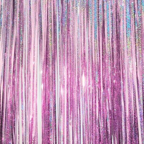 Mermaid Party. Pink Backdrop. Foil Curtain. Glitter backdrop. Holographic Iridescent Decor. Pink Tinsel Fringe Package includes one pink holographic fringe 3.25 feet wide x 6.5 feet height. Holographic pink fringe is more beautiful than the regular non-holographic pink fringe. Two curtains are used Bratz Party, Candle Carousel, Moving Party, Iridescent Decor, Mermaid Background, Glitter Backdrop, Candle Fire, Holographic Iridescent, Foil Curtain