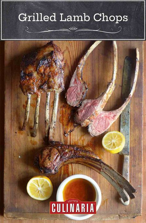 These grilled lamb chops couldn't be simpler to make. Marinate in a mixture of olive oil, garlic, and harissa, grill, and devour. #lambrecipes #grilling #easyrecipes Bbq Lamb Chops, Bbq Lamb, Lamb Loin Chops, Marinated Lamb, Lamb Loin, Roast Lamb Leg, Grilled Lamb Chops, Lamb Chop Recipes, Lamb Chop