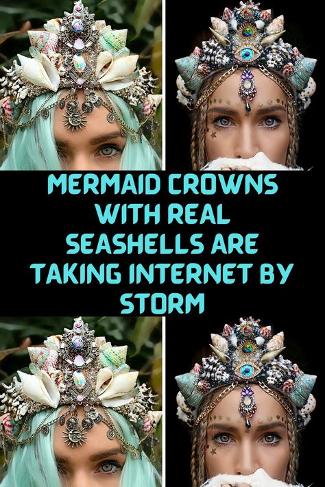 Diy Mermaid Crown, Sea Witch Costume, Mermaid Crowns, African History Truths, Mermaid Crown, Diy Crown, Mermaid Diy, Mermaid Outfit, Summery Nails