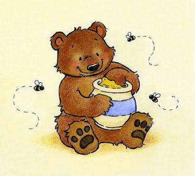 Bear Eating Honey Tattoo, Cartoon Bear Painting, Bear With Honey Drawing, Bear Eating Honey Drawing, Bear And Honey Tattoo, Bear Eating Honey Illustration, Honey Bear Painting, Honey Bear Drawing, Little Bear Drawing