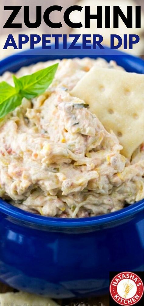 Zucchini Appetizer Dip - simple ingredients to a low carb dip that is perfect to bring in the new years in a more healthy way without sacrificing flavor! Pair with veggie sticks to keep this #keto and #lowcarb - #appetizer #dip Crockpot Party Food, Zucchini Dip, Natasha Kitchen, Dip Appetizers, Zucchini Appetizer, Veggie Sticks, Zucchini Cheese, Potato Puffs, Summer Zucchini