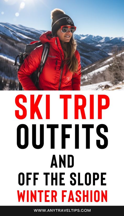 Hit the slopes in style with our ski outfit guide for men and women. This article explores how to layer effectively and what to pack for a fashionable yet functional skiing experience. Get ready to ski with confidence and comfort. On the slope and off the slope winter fashion! Packing tips | what to wear Womens Ski Outfits What To Wear, Ski Style Women, Ski Trip Outfits, Cute Ski Outfit, Women Ski Outfit, Ski Vacation Outfits, Ski Fashion Womens, Ski Layers, Ski Wear For Women