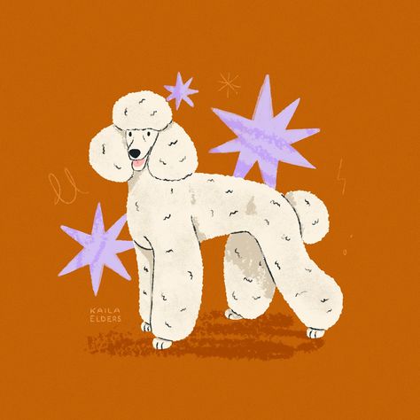 Poodle Character Design, Poodle Painting, Poodle Drawing, Cute Dog Drawing, Dog Wallpapers, Box Decoration, Animal Portraits, Dog Wallpaper, Inspirational Art