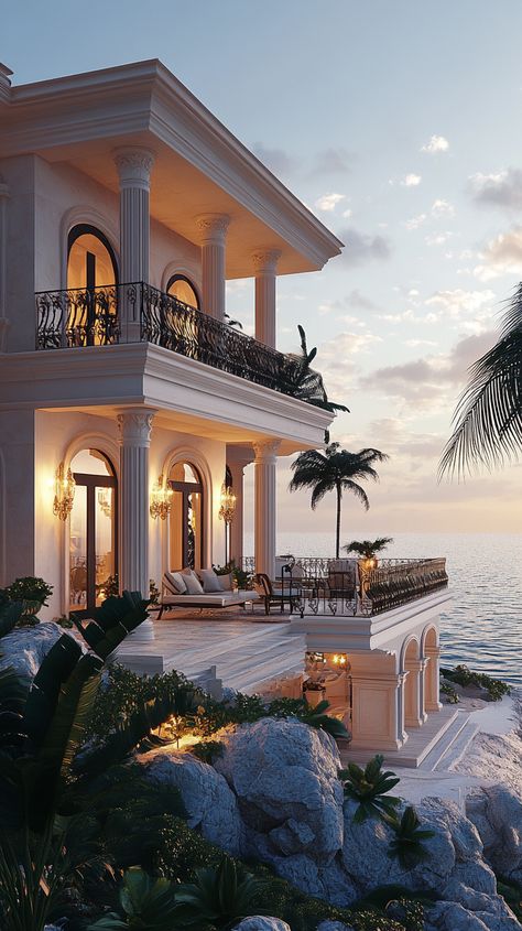 Oceanfront Mansion, Classic Mansion, Big Mansions, Beach Mansion, Beautiful Exterior, Best Housewarming Gifts, Beautiful House Plans, Luxury Lifestyle Dreams, Dream House Rooms